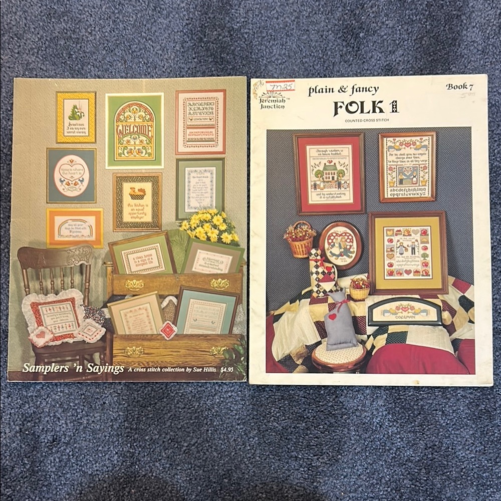 Cross Stitch & Craft Pattern Book Set of 2. Vintage 1985 & 1981.